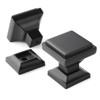 Cauldham Solid Kitchen Cabinet Knobs Pulls (1-1/8" Square) - Transitional Dresser Drawer/Door Hardware - Style S685 - Matte Black - 2 of 4