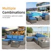 Celebalcony 3 Pieces Patio Furniture Set, Outdoor Wicker Sectional Sofa with Coffee Table, Anti-Slip & All-Weather Cushions for Garden,Backyard, Blue - 3 of 4