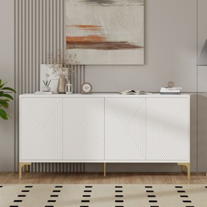 CAVINAS Creative 4-Door Handleless Sideboard Cabinet with Press-to-Open Design,Modern Buffet Cabinet with Storage for Kitchen,Dining Room - 1 of 4