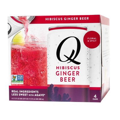 Q Mixers Hibiscus Ginger Beer - 4pk/7.5 fl oz Cans