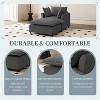 TIRAMISUBEST 2 PC Chaise Lounge Set, Chenille Single Sofa with Movable Ottoman, Upholstered Lazy Sleeper Armchair - 4 of 4