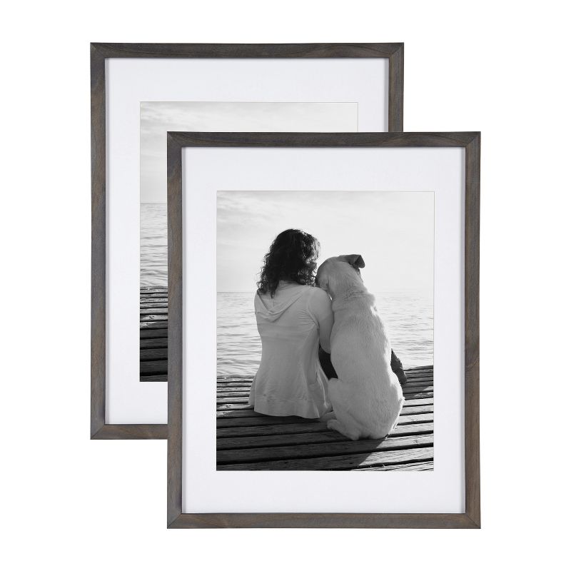 DesignOvation Gallery 14x18 matted to 11x14 Wood Picture Frame, Set of 2, 1 of 9