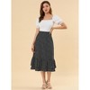 INSPIRE CHIC Women's Chiffon Elastic Waist Ruffle Tiered Flowy Midi Floral Printed Skirts - 2 of 4