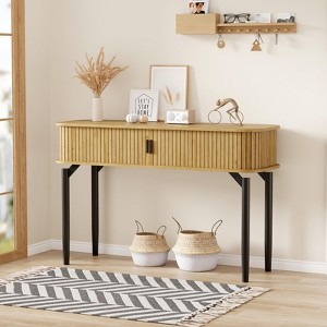 47" Narrow Console Table with Storage, Entryway Table with Drawers and Bottom Shelf, Long Sofa Table for Hallway, Living Room, or Behind Couch - 1 of 4