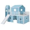 NicBex Full Size Bunk Bed with Safety Guardrail and Slide,Twin Loft Bed with Ladder and Pink Tent and Tower,Noise Reduced Bunk Bed for Bedroom - 2 of 4