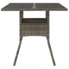 vidaXL Garden Table Grey PE Rattan, powder-coated steel, tempered glass - 4 of 4