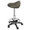 PureSana Chromium Professional James 360 Degree Full Rotational Saddle Cutting Stool with Adjustable Air Life Mechanism & Wheel Casters, Gray - 3 of 3
