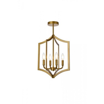 Elegant Lighting Kiera 4 lights pendant in brass