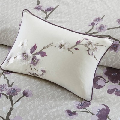 California King Purple Cotton 8-Piece Bed in a Bag Set