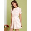 Allegra K Women's Heart Dots Print Short Sleeve A-Line Peter Pan Collar Mini Dress - 4 of 4