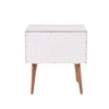 VYNXARIA Mid Century Storage Nightstand,Features 2 drawers for storage,Off-White+Navy - 4 of 4
