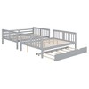 PAGED Simple Detachable Bunk Bed Loft Bed, Full over Full Bed Frame with Twin Size Trundle, Ladder and Guardrail for Kids, Teens, Adults - 3 of 4