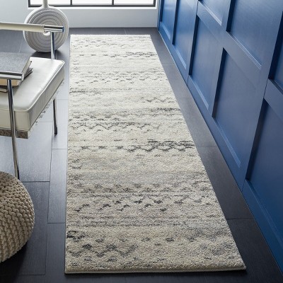 Abstract Shag Luxe Gray Synthetic 27" Area Rug