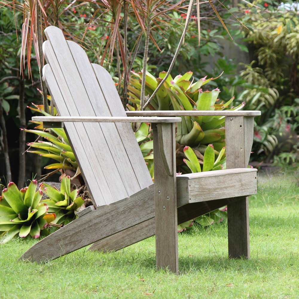 Photos - Garden Furniture Cambridge Casual Sherwood Teak Outdoor Patio Adirondack Chair Gray