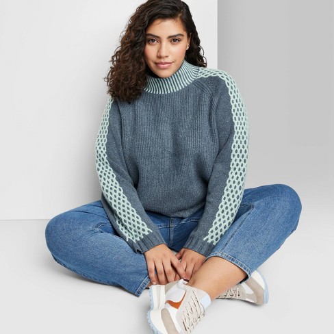 Wild Fable light blue chunky sweater