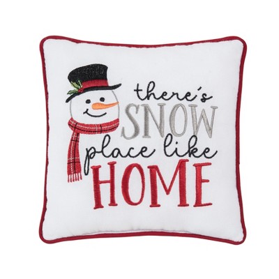 C&F Home 10" x 10" Snow Place Like Home Small Christmas Throw Pillow