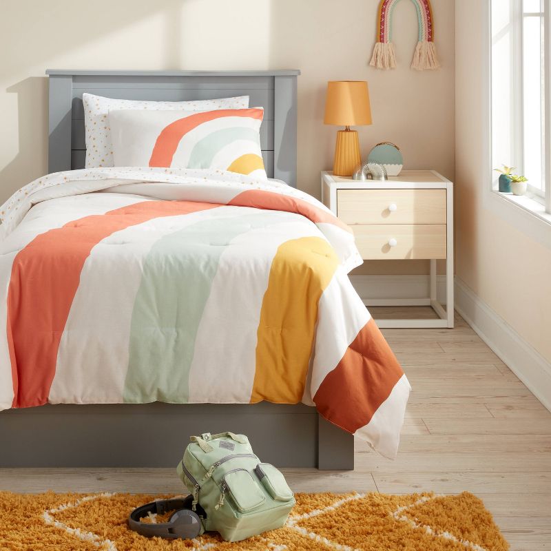 Placed Rainbow Print Kids' Comforter Set - Pillowfort™, 2 of 7