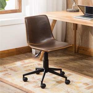 Roundhill Furniture Cesena Faux Leather 360 Swivel Air Lift Office Chair, Antique Brown - 1 of 4