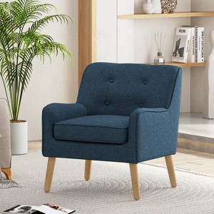 Christopher Knight Home Calix Mid-Century Modern Button Tufted Upholstered Accent Chair - 1 of 4
