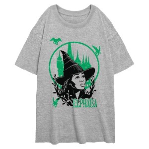Juniors Womens Wicked Elphaba Tonal Artwork T Shirt - 1 of 4
