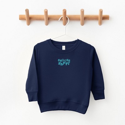 The Juniper Shop Embroidered Choose Happy Smiley Face Toddler Graphic Sweatshirt