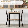 3 Piece Dining Table Set for 2, Modern Kitchen Table and Chairs, Dining Room Set for Breakfast Nook, Light Wood Grain - 4 of 4
