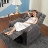 Corduroy Recliner Chair,Manual Recliner Sofa with Handle,Pillow Top Arms and Side Pocket - 3 of 4