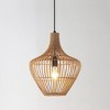 13" 1-Light Lucas Farmhouse Coastal Rattan LED Pendant Brown - JONATHAN Y: Swag Ceiling Fixture, UL Listed - 4 of 4