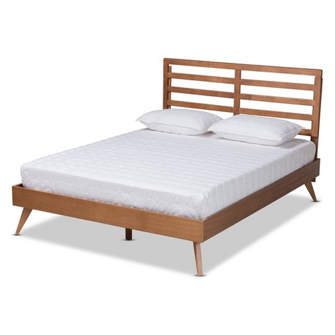 Queen Shiro Modern Wood Platform Bed Walnut Baxton Studio Target