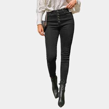 Women's Onyx Button Fly Skinny Jeans - Cupshe