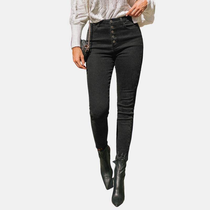 Women's Onyx Button Fly Skinny Jeans - Cupshe, 1 of 8