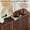 QingMoon 5-Tier Shoe Cabinet, Wooden Shoe Storage Rack, with Adjustable Shelves and 3 Doors for Entryway and Hallway - 2 of 4