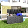 Infurnic Deck Boxes, Outdoor Patio Storage Box with Handle, Waterproof Box for Storage Patio Furniture Garden Tools, Black, 48"*21.4"*24.5" - 2 of 4