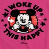 Girls' - Disney - Mickey Mouse I Woke Up This Happy Fitted Short Sleeve Graphic T-Shirt - 2 of 4