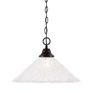 Toltec Lighting Any 1 - Light Pendant in  Black Copper with 16" Frosted Crystal Shade - 1 of 1