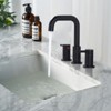 WOWOW 8 in. Widespread Double Handle Bathroom Basin Faucet with Drain Kit in Brushed Nickel - 3 of 4