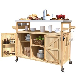 Dexmalle Patio Kitchen Island with Stainless Steel Top and Towel Rack - 1 of 4