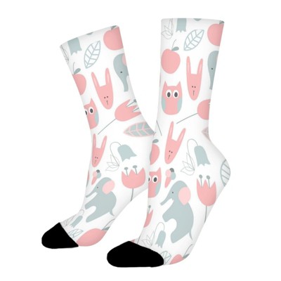Cute Print Women Printed Crew Socks Funny Funky Socks Soft Polyester Novelty Gifts for Artists Men