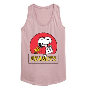 Women's - Peanuts - Snoopy Woodstock Circle Graphic Racerback Tank - 1 of 4