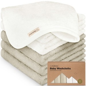 6pk Deluxe Baby Washcloths, Organic and Soft Baby Wash Cloth, Baby Bath Towel, Face Cloths - 1 of 4