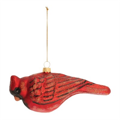 Glittered Glass Cardinal Bird Ornament (Set of 6)