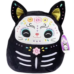 Squishmallows 12" Zelina The Day of Dead Black Cat - Official Kellytoy Halloween Plush - Cute and Soft Stuffed Animal - Great Gift for Kids