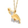 GILDED 10K Yellow Gold 1/10 cttw Natural Round-Cut Diamond (I-J Color, I2-I3 Clarity) Elephant Pendant-Necklace, 18" Chain - 2 of 4
