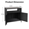 Rattan Storage Cabinet, Outdoor Cabinet for Patio Outdoor Bar Cart with 2 Doors & Adjustable Shelves - 2 of 4