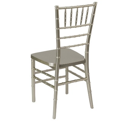 Silver Plastic Armless Chiavari Stacking Chair