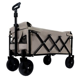 KTMBDW 29.5'' Collapsible Wagons Carts, Heavy Duty Folding Beach Wagon Cart with Wheels, Portable Utility Outdoor Wagon for Camping - 1 of 4