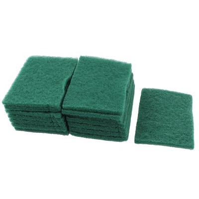 Unique Bargains Sponge Kitchen Bowl Dish Wash Clean Scrub Cleaning Pads  20pcs Green