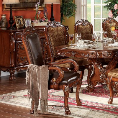 Acme Furniture Dresden Dining Chairs Brown Synthetic Leather