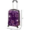 Rockland Vision Hardside Spinner Wheel Luggage Purple Pearl Carry-On 20-Inch - 3 of 3
