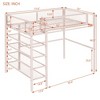 Twin Size Metal Loft Bed with 4-Tier Shelves and Storage, Black - 4 of 4